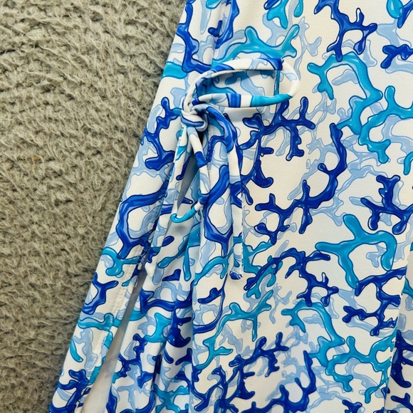 Blue and White Sleeveless Dress - Picture 5 of 12